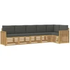 Lauko sofos komplektas 6 pcs Balta ir antracito