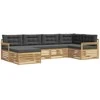 Lauko sofos komplektas 6 pcs Balta ir antracito Poliesteris