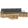 Lauko sofos komplektas 6 pcs Balta ir antracito 59 x 59 x 37 cm