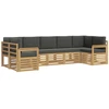 Lauko sofos komplektas 6 pcs Balta ir antracito