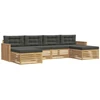 Lauko sofos komplektas 6 pcs Balta ir antracito