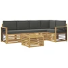 Lauko sofos komplektas 6 pcs Balta ir antracito 59 x 59 x 37 cm