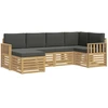 Lauko sofos komplektas 6 pcs Balta ir antracito Poliesteris