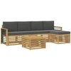 Lauko sofos komplektas 6 pcs Balta ir antracito 59 x 59 x 37 cm