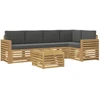 Lauko sofos komplektas 6 pcs Balta ir antracito 59 x 59 x 37 cm