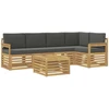 Lauko sofos komplektas 6 pcs Balta ir antracito 59 x 59 x 37 cm