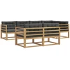 Lauko sofos komplektas 6 pcs Balta ir antracito Poliesteris