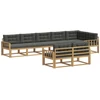 Lauko sofos komplektas 6 pcs Balta ir antracito Poliesteris