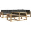 Lauko sofos komplektas 6 pcs Balta ir antracito Poliesteris