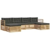 Lauko sofos komplektas 6 pcs Balta ir antracito
