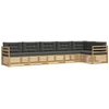 Lauko sofos komplektas 6 pcs Balta ir antracito