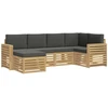 Lauko sofos komplektas 6 pcs Balta ir antracito Poliesteris