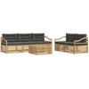 Lauko sofos komplektas 6 pcs Balta ir antracito