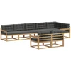 Lauko sofos komplektas 6 pcs Balta ir antracito Poliesteris