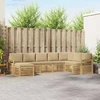 Lauko sofos komplektas 6 pcs Balta ir Bežė 306 x 128,5 x 73 cm