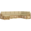 Lauko sofos komplektas 6 pcs Balta ir Bežė 306 x 128,5 x 73 cm
