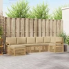 Lauko sofos komplektas 6 pcs Balta ir Bežė 306 x 128,5 x 73 cm