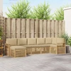 Lauko sofos komplektas 6 pcs Balta ir Bežė 306 x 128,5 x 73 cm