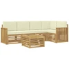 Lauko sofos komplektas 6 pcs Balta ir kreminė 59 x 59 x 37 cm