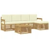 Lauko sofos komplektas 6 pcs Balta ir kreminė 59 x 59 x 37 cm