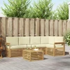 Lauko sofos komplektas 6 pcs Balta ir kreminė 59 x 59 x 37 cm