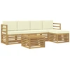 Lauko sofos komplektas 6 pcs Balta ir kreminė 59 x 59 x 37 cm