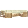 Lauko sofos komplektas 6 pcs Balta ir kreminė
