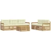 Lauko sofos komplektas 6 pcs Balta ir kreminė