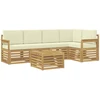 Lauko sofos komplektas 6 pcs Balta ir kreminė 59 x 59 x 37 cm