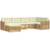Lauko sofos komplektas 6 pcs Balta ir kreminė
