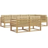Lauko sofos komplektas 6 pcs Balta ir kreminė Poliesteris