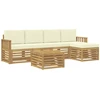 Lauko sofos komplektas 6 pcs Balta ir kreminė 59 x 59 x 37 cm