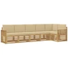 Lauko sofos komplektas 6 pcs Balta ir kreminė