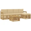 Lauko sofos komplektas 6 pcs Balta ir kreminė 59 x 59 x 37 cm