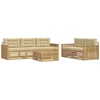 Lauko sofos komplektas 6 pcs Balta ir kreminė