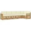 Lauko sofos komplektas 6 pcs Balta ir kreminė