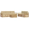 Lauko sofos komplektas 6 pcs Balta ir kreminė