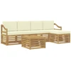 Lauko sofos komplektas 6 pcs Balta ir kreminė 59 x 59 x 37 cm