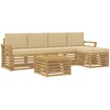 Lauko sofos komplektas 6 pcs Balta ir kreminė 59 x 59 x 37 cm