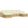 Lauko sofos komplektas 6 pcs Balta ir kreminė