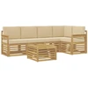 Lauko sofos komplektas 6 pcs Balta ir kreminė 59 x 59 x 37 cm