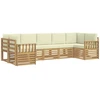 Lauko sofos komplektas 6 pcs Balta ir kreminė