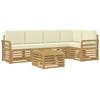 Lauko sofos komplektas 6 pcs Balta ir kreminė 59 x 59 x 37 cm