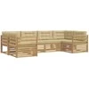Lauko sofos komplektas 6 pcs Balta ir kreminė Poliesteris