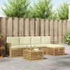 Lauko sofos komplektas 6 pcs Balta ir kreminė 59 x 59 x 37 cm