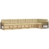 Lauko sofos komplektas 6 pcs Balta ir kreminė Poliesteris