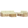Lauko sofos komplektas 6 pcs Balta ir kreminė