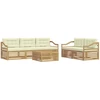 Lauko sofos komplektas 6 pcs Balta ir kreminė