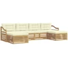 Lauko sofos komplektas 6 pcs Balta ir kreminė