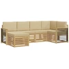 Lauko sofos komplektas 6 pcs Balta ir kreminė Poliesteris